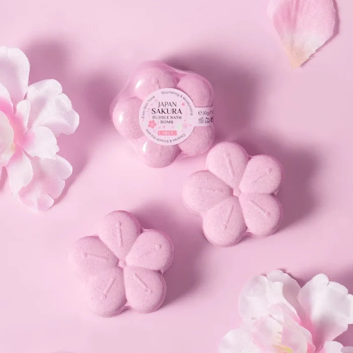 LAIKOU Japanese Sakura Bath Bomb Bubble Explosion Bath Salt for Body Cleansing Moisturizing 30g