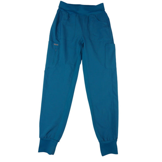 Landau Forward Teal Blue Jogger Scrub Pants Womens Small 4 Way Stretch Pockets0