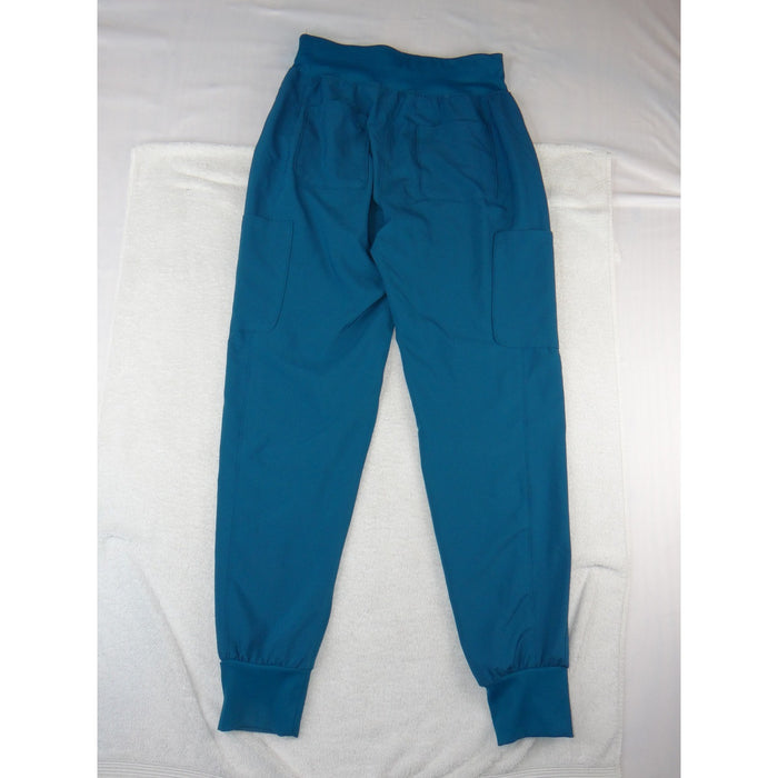 Landau Forward Teal Blue Jogger Scrub Pants Womens Small 4 Way Stretch Pockets1
