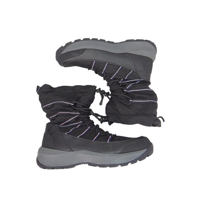 Lands End Mens Black Insulated Snow Boots Reflective Bungee 550696 Size 12D0