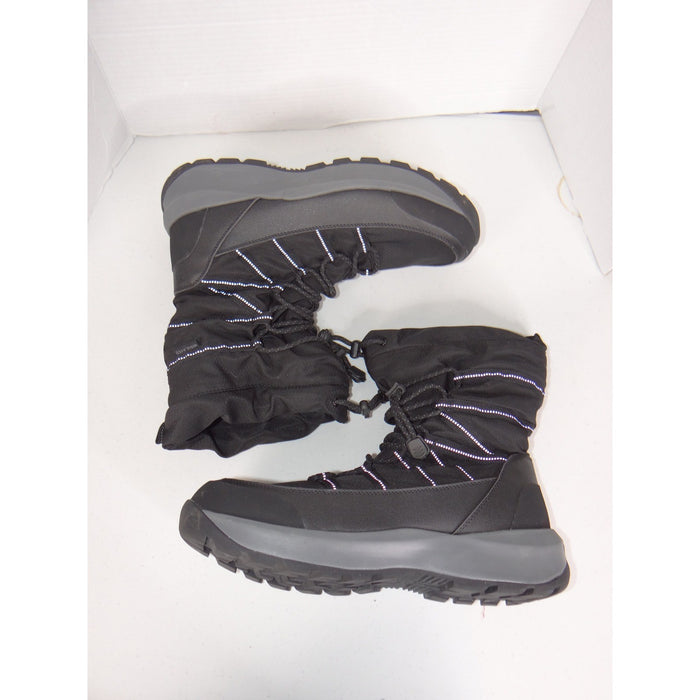 Lands End Mens Black Insulated Snow Boots Reflective Bungee 550696 Size 12D1