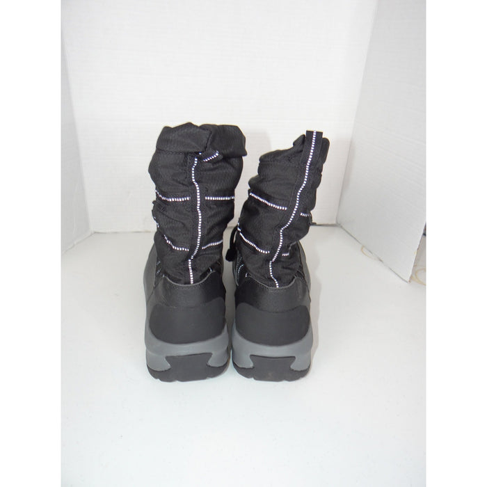 Lands End Mens Black Insulated Snow Boots Reflective Bungee 550696 Size 12D2