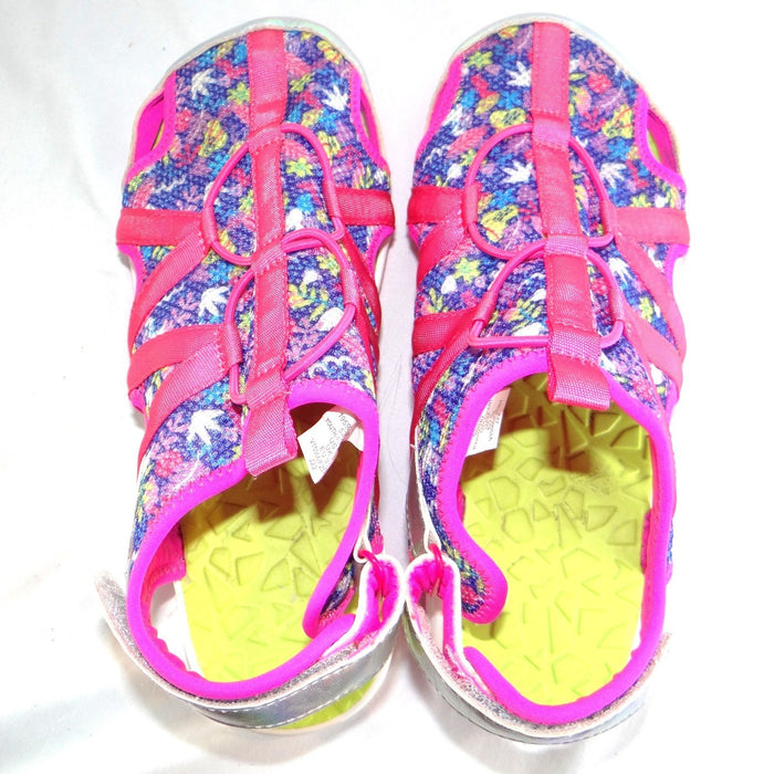 Lands End Youth 6M Girls Sport Sandals Pink Floral Holographic Water Shoes5