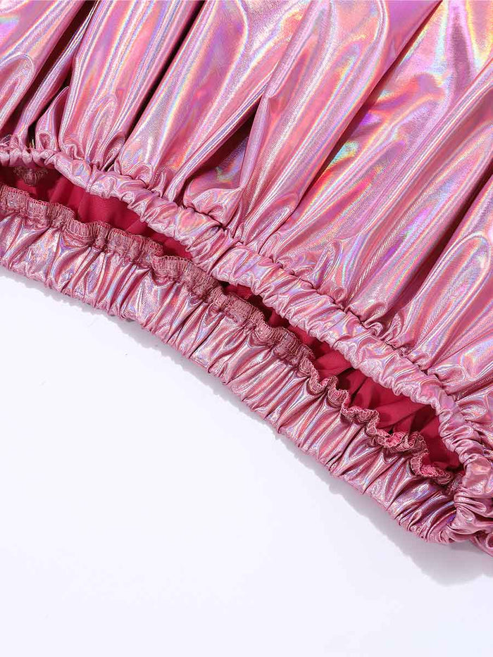 Laser Pink Reflective A-Line Skirt