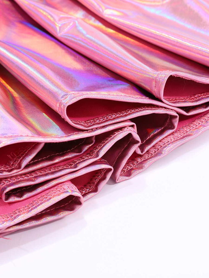 Laser Pink Reflective A-Line Skirt