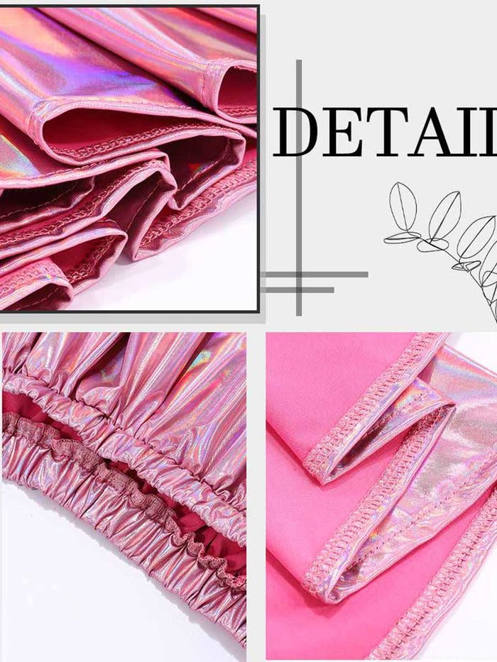 Laser Pink Reflective A-Line Skirt