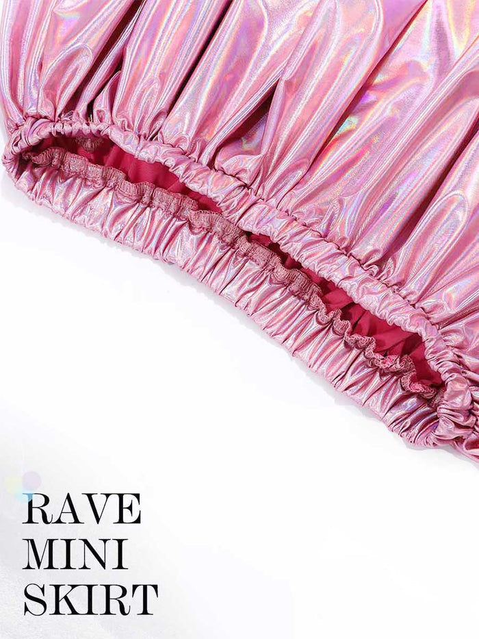 Laser Pink Reflective A-Line Skirt