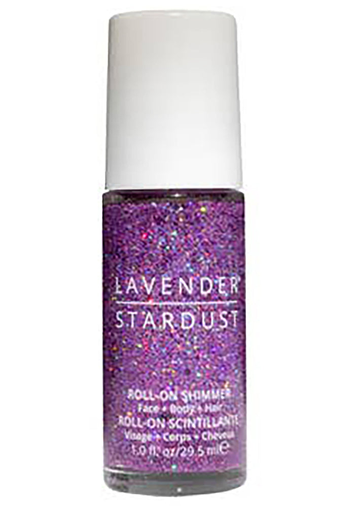 Lavender Stardust Lavender Haze Roll-On Purple Shimmer in purple with iridescent glitter gel on rave makeup roll-on — front view