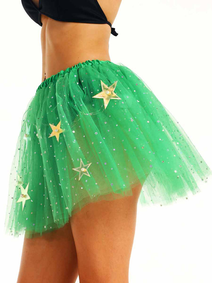 LED Green Sequin Ballet Skirt