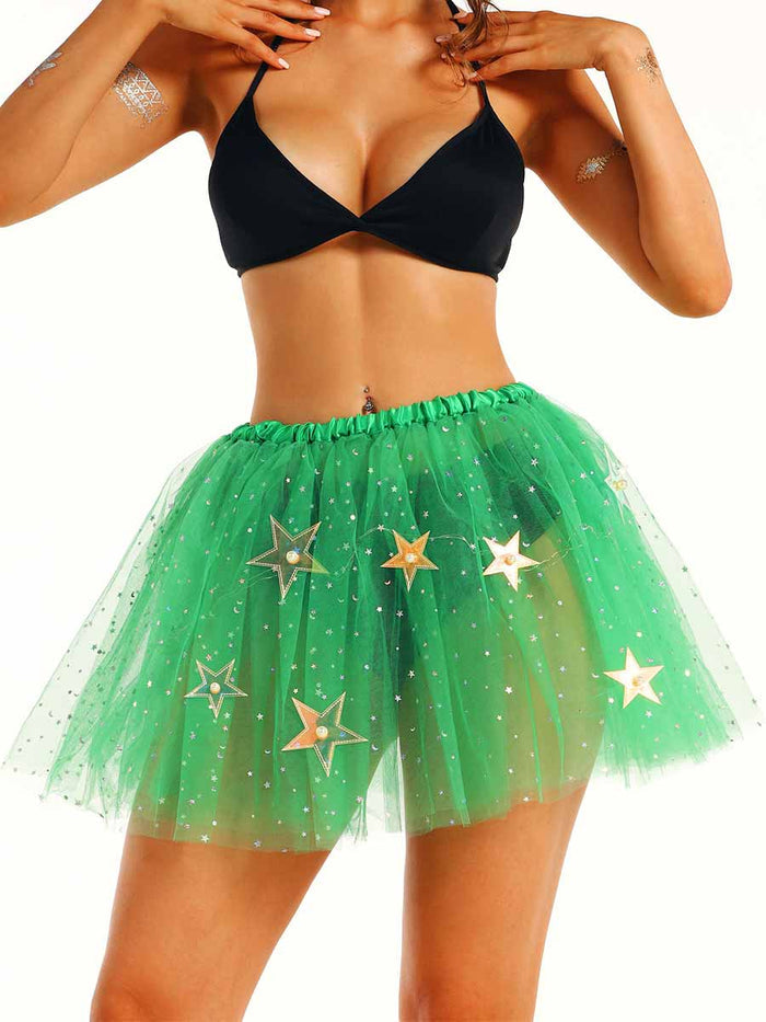 LED Green Sequin Ballet Skirt