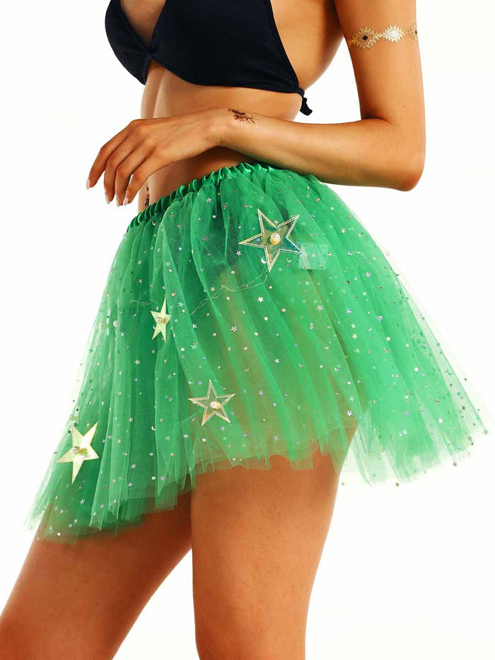 LED Green Sequin Ballet Skirt