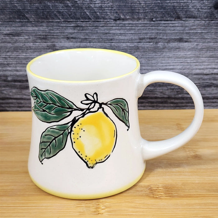 Lemon Mug Coffee Tea Cup White Interior Ceramic Fruit Art Home Deco Blue Sky