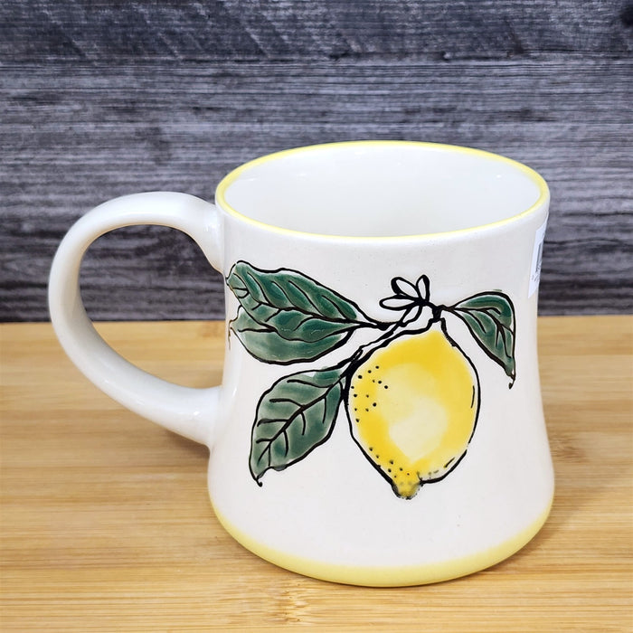 Lemon Mug Coffee Tea Cup White Interior Ceramic Fruit Art Home Deco Blue Sky