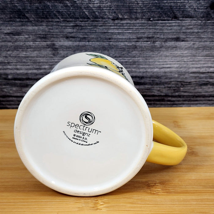 Lemon Mug Coffee Tea Cup White Interior Ceramic Fruit Art Home Deco Blue Sky