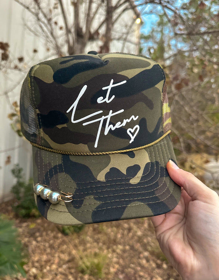 Let Them Full Camo Trucker