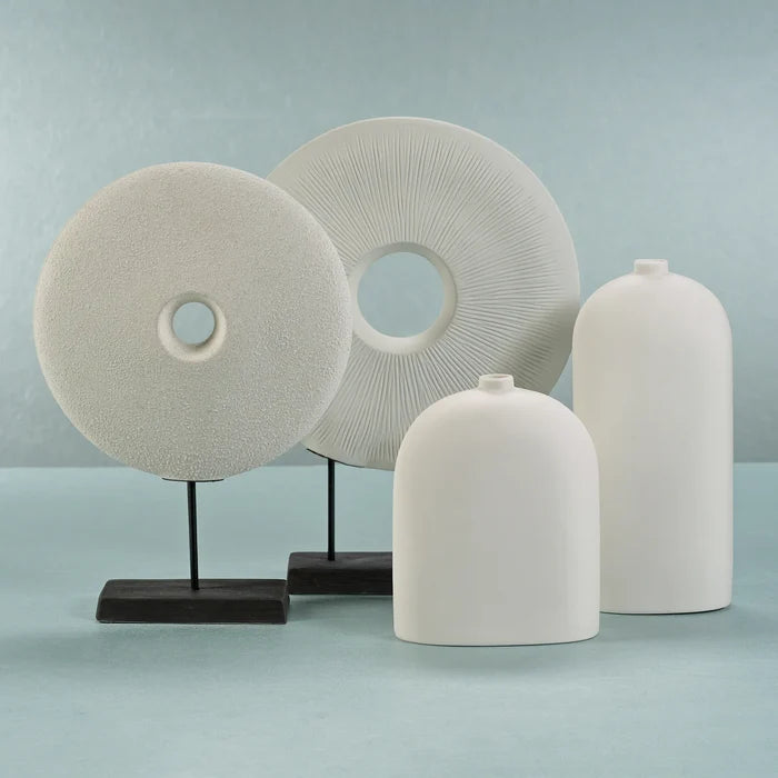 LILY ALL - WHITE CERAMIC VASE - MEDIUM