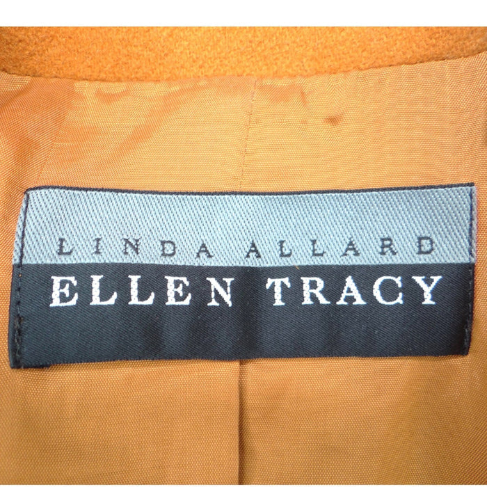 Linda Allard Ellen Tracy Mustard Yellow Wool Cashmere Blazer Jacket Size 62
