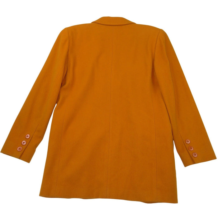 Linda Allard Ellen Tracy Mustard Yellow Wool Cashmere Blazer Jacket Size 63