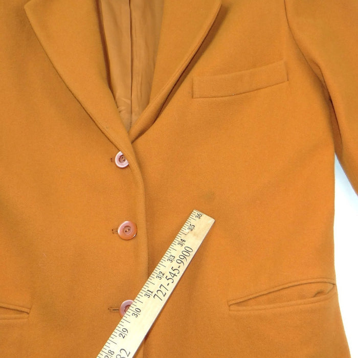 Linda Allard Ellen Tracy Mustard Yellow Wool Cashmere Blazer Jacket Size 64