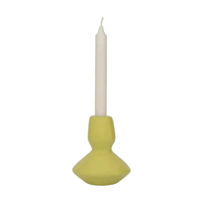 LINDA X UNC CANDLE HOLDER LOGAN, WARM OLIVE