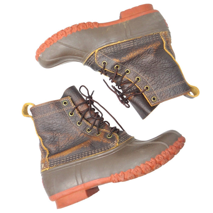 LL Bean Boots 6 Inch Bison Leather Duck Boots Brown Women's 9.5 in Made in Maine0