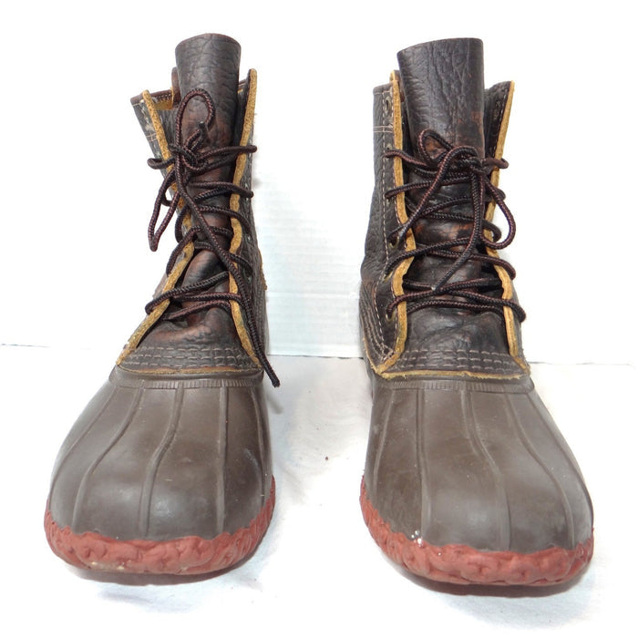 LL Bean Boots 6 Inch Bison Leather Duck Boots Brown Women's 9.5 in Made in Maine3