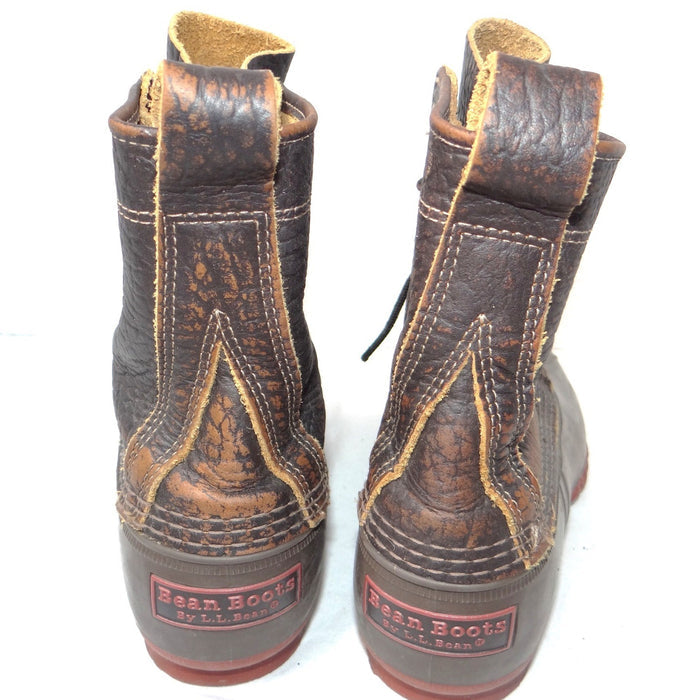 LL Bean Boots 6 Inch Bison Leather Duck Boots Brown Women's 9.5 in Made in Maine4