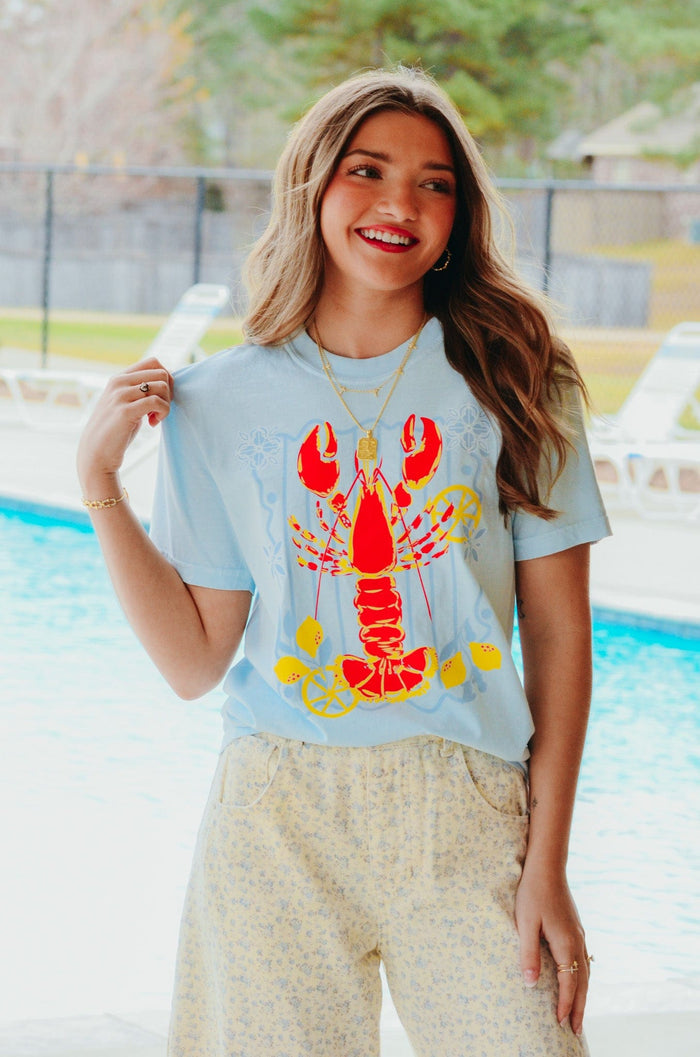 Lobster Life Light Blue Tee