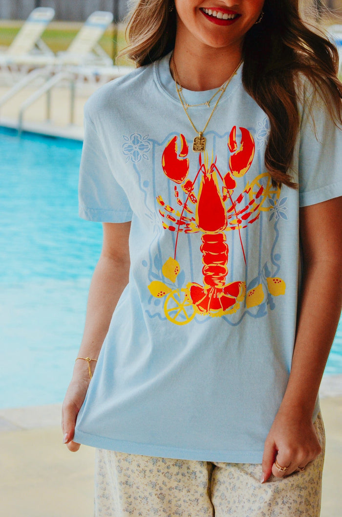 Lobster Life Light Blue Tee