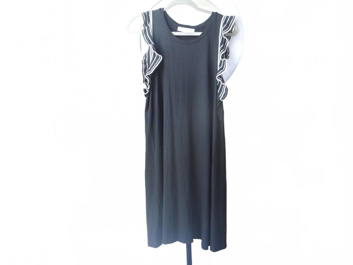 LOFT Black Ruffled Sleeve Dress   Size L0