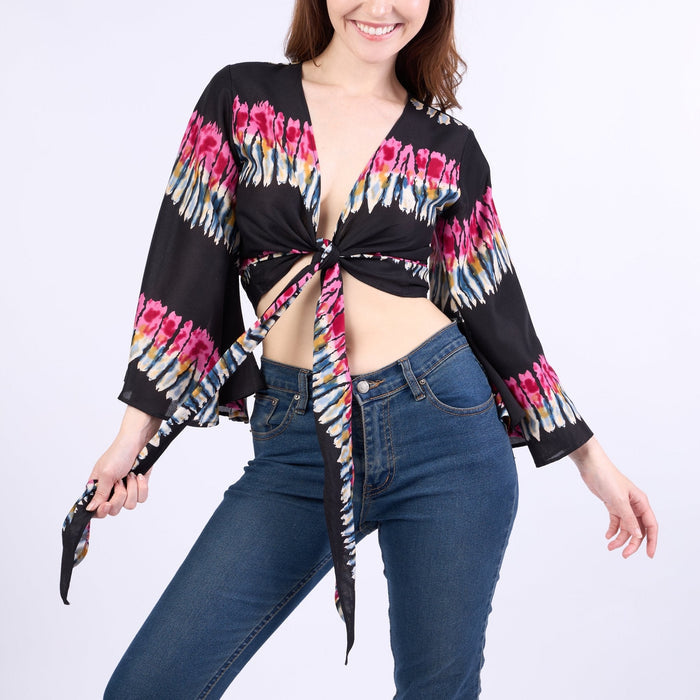 Long Sleeve Boho Top - Casual Shirt - Black - Lannaclothesdesign Shop