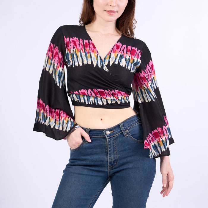 Long Sleeve Boho Top - Casual Shirt - Black - Lannaclothesdesign Shop