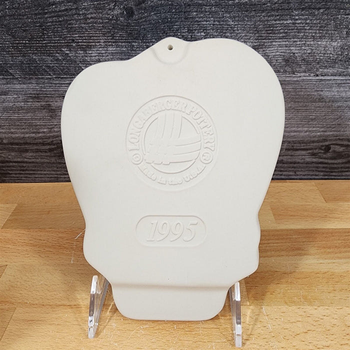 Longaberger Pottery Angel Baking Pan 1995 Cookie Mold & Box White Stoneware