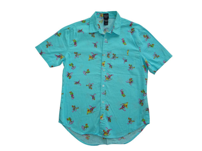 Looney Tunes Cartoon Print Short Sleeve Shirt   Vintage Inspired0