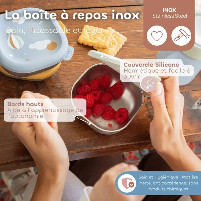 Lot de 3 boîtes repas inox 250ml Béaba - Adventure