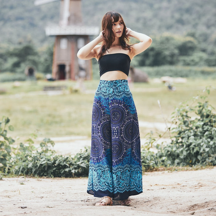 Lounge Rose Circle Palazzo Pants - Lannaclothesdesign Shop