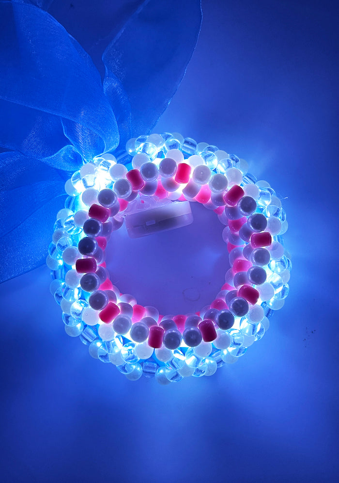 LASR Love Dream Light Up Ribbon Rave Kandi Bracelet — product view