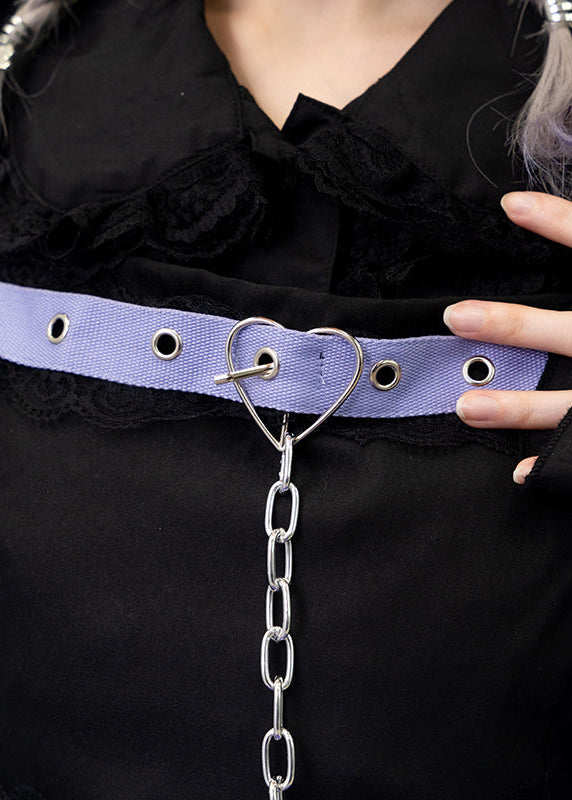 ACDC Rag Love Punk Black Purple Lolita Ruffle Apron — detail shot