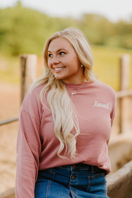 loved {Embroidered Crewneck Fleece}