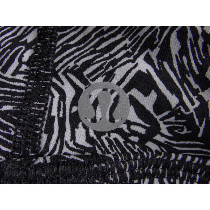Lululemon Free To Be Serene High Neck Longline Bra Black White Geo Size 8 32813
