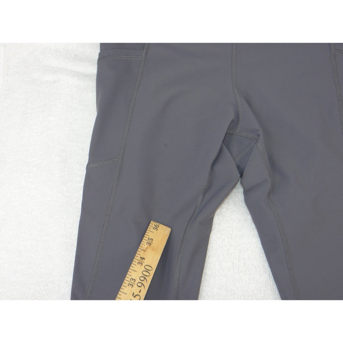 Lululemon Speed Up Crop Leggings Gray Scalloped Reflective Hem Pockets Size 87