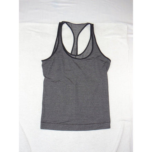 Lululemon Womens Heathered Charcoal Gray Racerback Athletic Tank Top Size L0