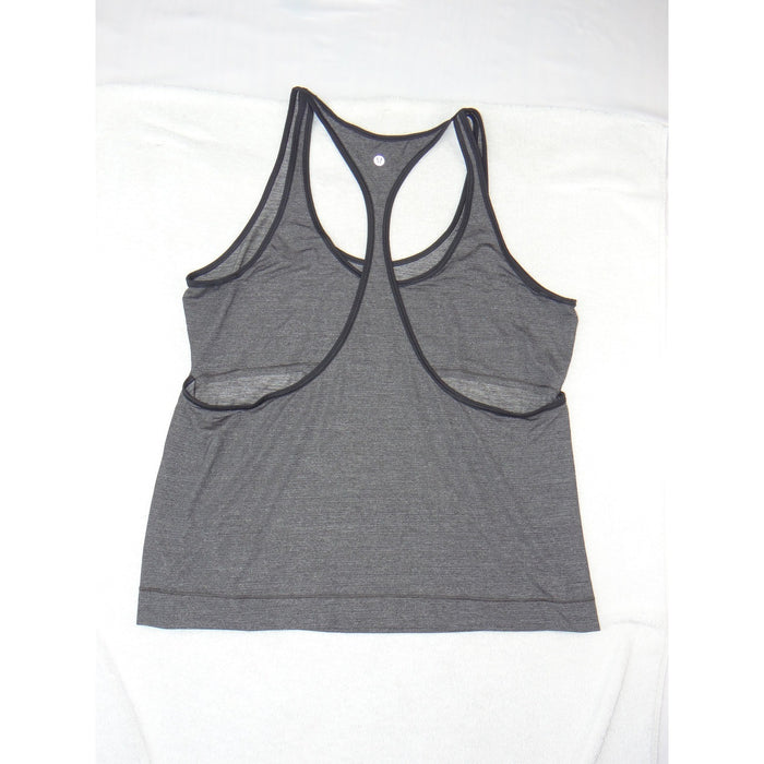 Lululemon Womens Heathered Charcoal Gray Racerback Athletic Tank Top Size L1