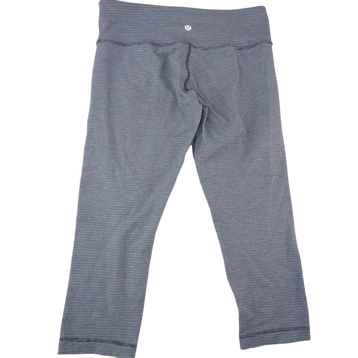 Lululemon Wunder Under Crop Grey Space Dye Textured Leggings Size 8 High Rise2