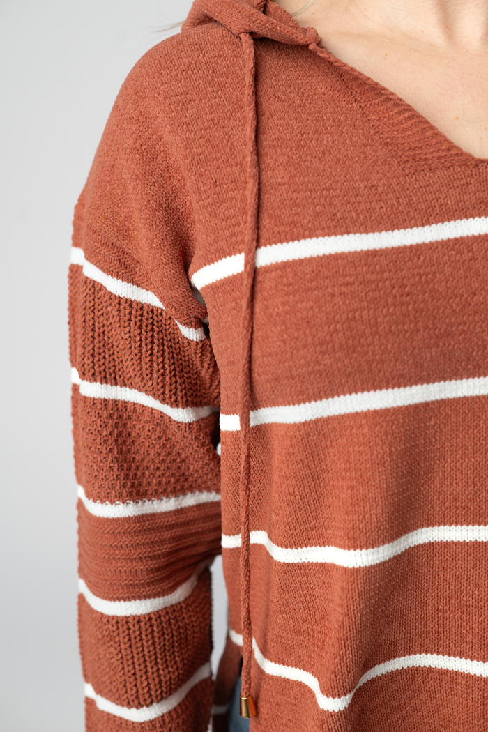 Maddie Striped Hoodie - Pumpkin Spice