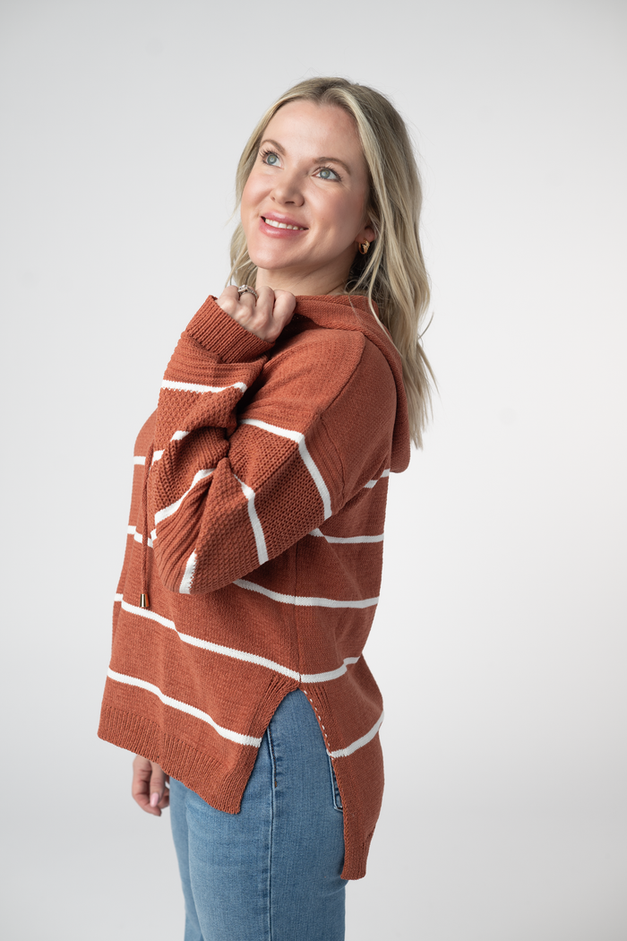 Maddie Striped Hoodie - Pumpkin Spice