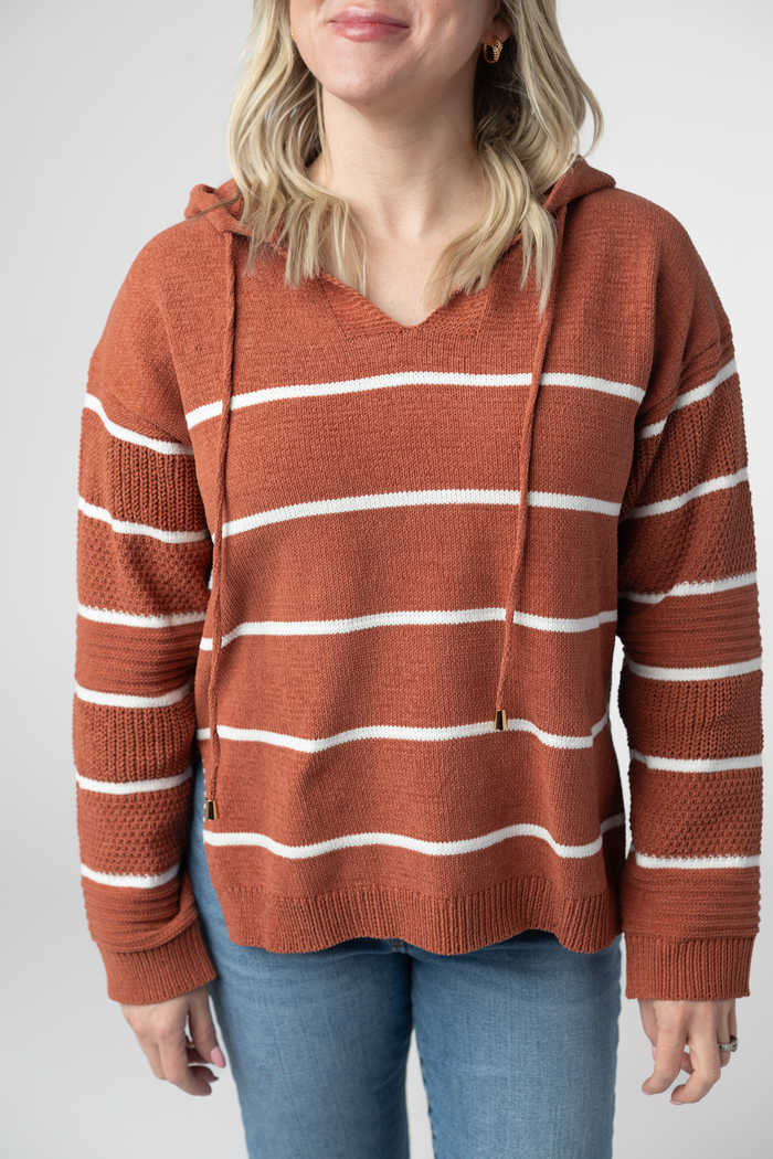 Maddie Striped Hoodie - Pumpkin Spice
