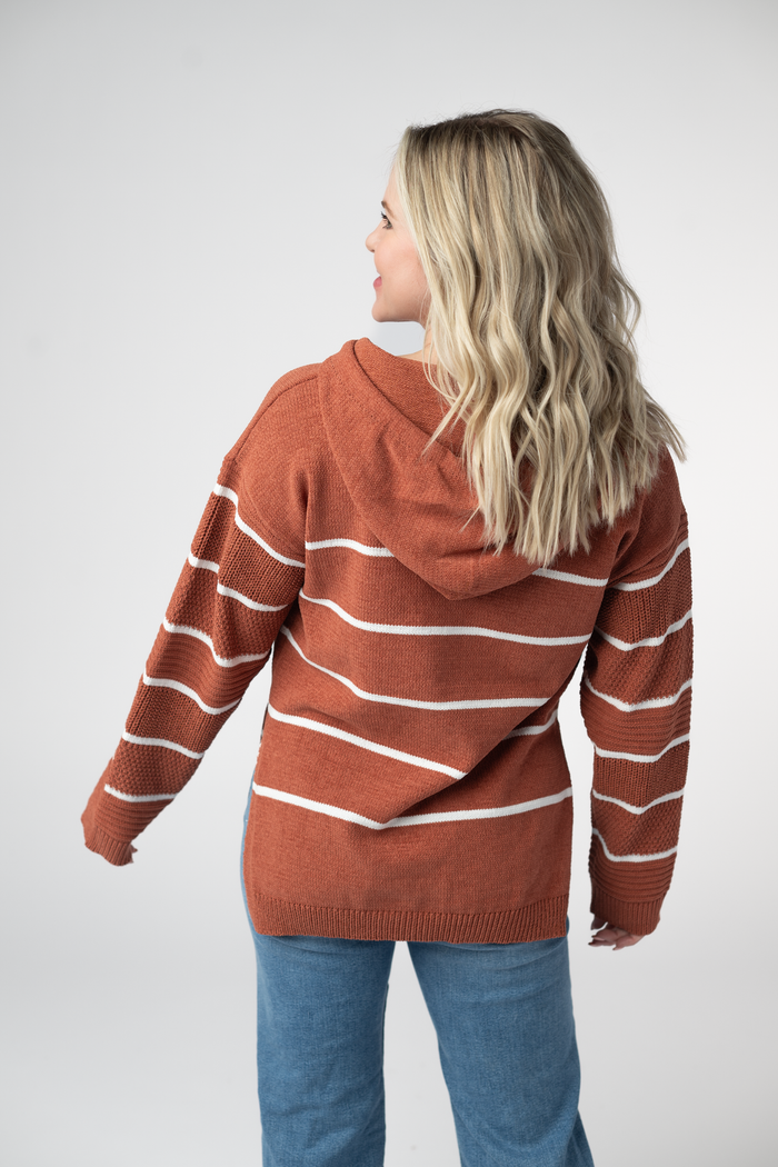 Maddie Striped Hoodie - Pumpkin Spice