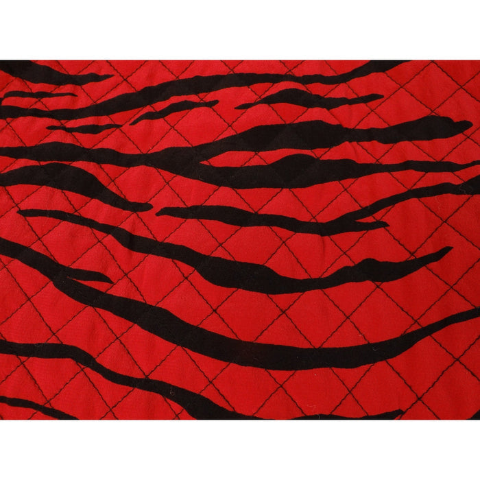 Maggy London Red Black Tiger Stripe Quilted Silk Jacket Size 143