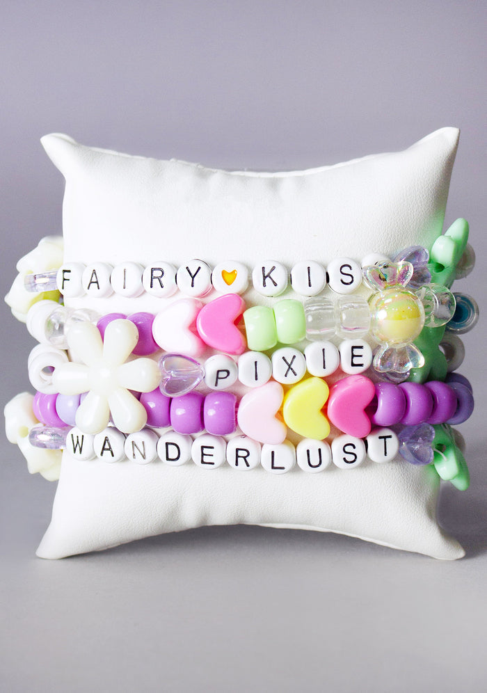 LASR Magical Pixie 5PC Stacked Rave Kandi Bracelet — front view